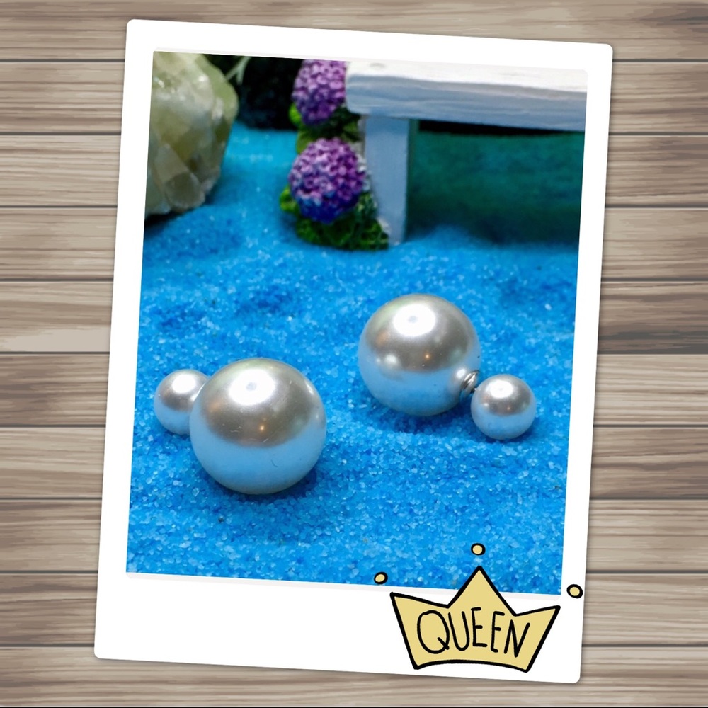 Pearl White Candy Double Stud Earrings